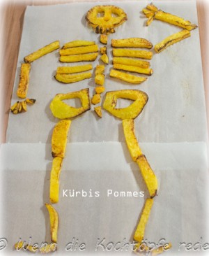 Skelett aus Kürbis-Pommes zu Halloween – Wenn die Kochtöpfe reden