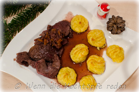 wild-hirschbraten-sauce-grand-veneur-weihnachten-herzoginkartoffeln